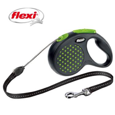 Flexi飛萊希彩點索狀伸縮牽繩-綠S