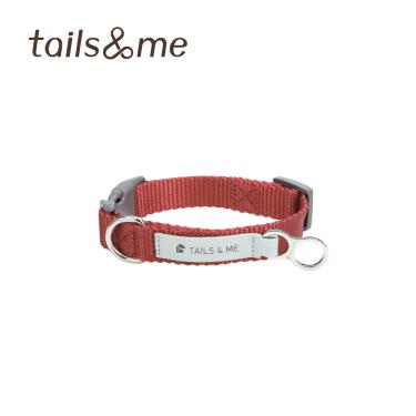 【尾巴與我】經典尼龍帶基本款項圈-酒紅M