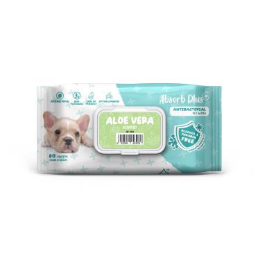 【AbsorbPlus】寵物抗菌濕紙巾蘆薈香（80入）