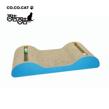 【Cococat酷酷貓】貓抓板-鈴鐺雙坡貓抓板(綠橘藍 隨機出貨)