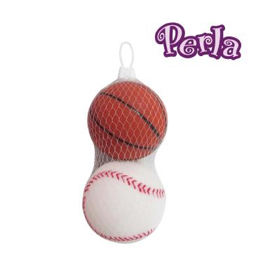 【Perlapets 普樂菓】寵物造型玩具-玩具球(籃球/棒球) 二入組