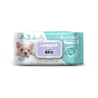 【AbsorbPlus】寵物抗菌濕紙巾薰衣草香（80入）