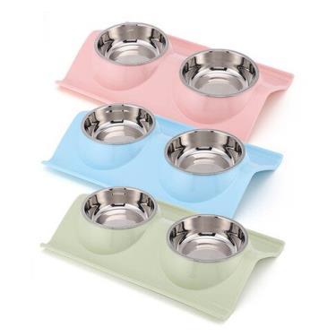 【寵物夢工廠】W形防漏雙碗組