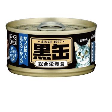 【Aixia 愛喜雅】黑罐貓主食16號 鮪魚+鰹魚+柴魚（80g）