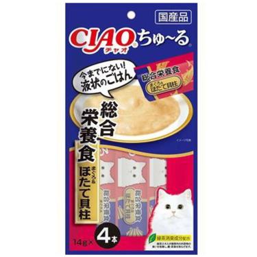 【CIAO】啾嚕肉泥-綜合營養配方-鮪魚+干貝口味 （14g*4入）（效期日2024/09/07）