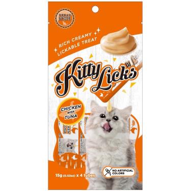 【KITTY LICKS】甜甜貓肉泥-雞肉+鮪魚(4入/包)（效期日2024/08/01）