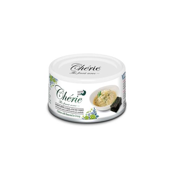 【Cherie 法麗】全營養主食罐-腸胃保健-雞肉佐海苔（80g）