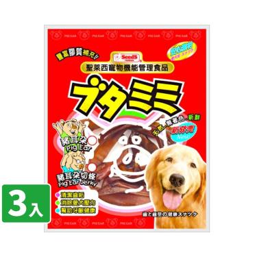【Seeds 聖萊西】寵物機能零食-豬耳朵切條（犬零食）100g*3/包（效期日2024/09/19）