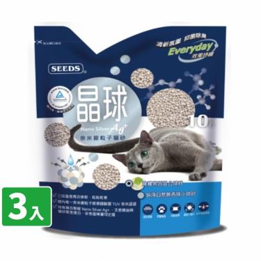 【Seeds 聖萊西】聖萊西奈米銀粒子貓砂-檸檬果香混和球砂10L*3/包