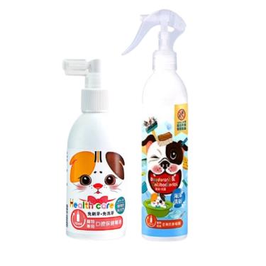 【汪咪博士】寵物專用口腔保健噴液（貓專用）+寵物環境去味抗菌噴霧 （海洋清新）1組（廠商直送）