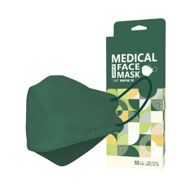 【上好生醫】 醫療防護立體口罩／成人 軍綠色 10入／盒