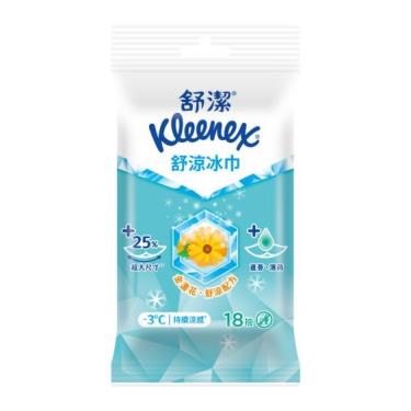 【KleeneX 舒潔】舒涼冰巾（18抽／包）