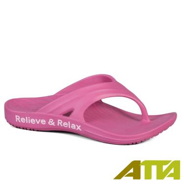 【ATTA】足弓均壓寬帶夾腳拖鞋-桃紅6（廠商直送）
