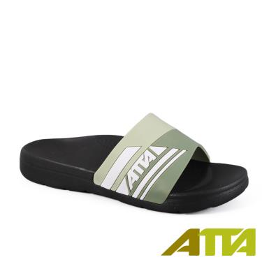 【ATTA】運動風圖紋室外拖鞋-綠29（廠商直送）