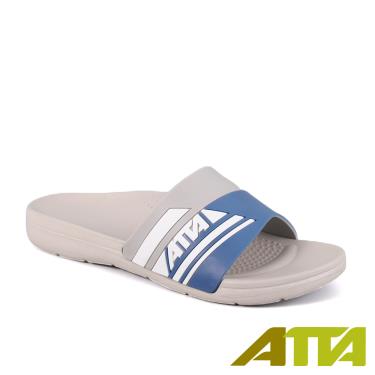 【ATTA】運動風圖紋室外拖鞋-灰藍25（廠商直送）