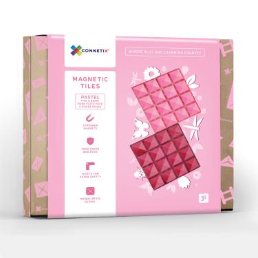 【澳洲Conntix】粉彩磁力積木 粉莓底板2入組（2pc） 廠商直送