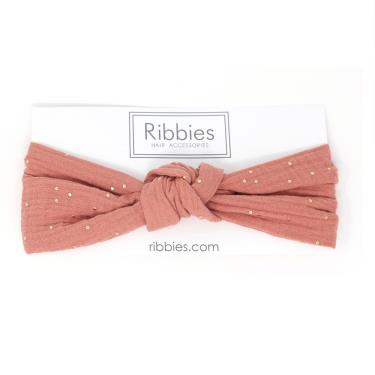 【英國Ribbies】寬版扭結髮帶 磚虹 廠商直送