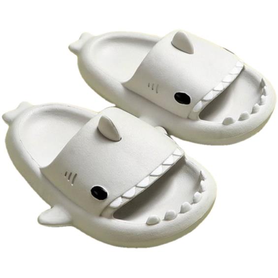 【JAR嚴選】兒童立體鯊魚EVA軟底居家防滑拖鞋－灰19cm－廠商直送
