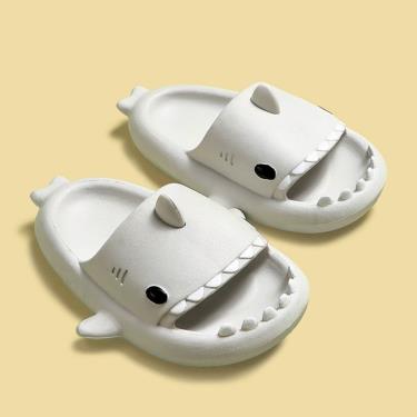 【JAR嚴選】兒童立體鯊魚EVA軟底居家防滑拖鞋－灰19cm－廠商直送