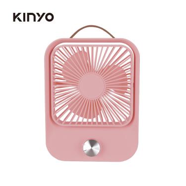 【KINYO】復古無段式桌扇 粉（UF-6745PI）廠商直送