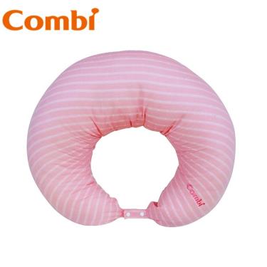 【Combi 康貝】和風紗多功能哺乳靠墊/月亮枕/哺乳枕(粉)（71041）廠商直送