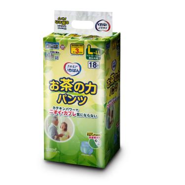 （任2箱折100）【日本一番】茶之力褲型L-LL號（18片X4包／箱)／廠商直送