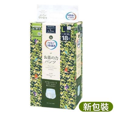 （任2箱折100）【日本一番】茶之力褲型L-LL號  新包上市（18片X4包／箱)／廠商直送