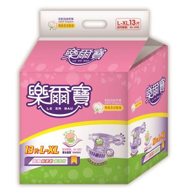 【樂爾寶】黏貼式成人紙尿褲棉柔全功能型L-XL號（13片X4包／箱）廠商直送