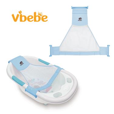 （滿399送手帕）【Vibebe】可調式沐浴網/藍