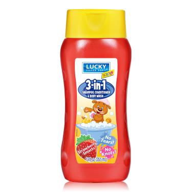 【Lucky Super Soft】兒童洗髮沐浴乳（355ml）草莓香氛