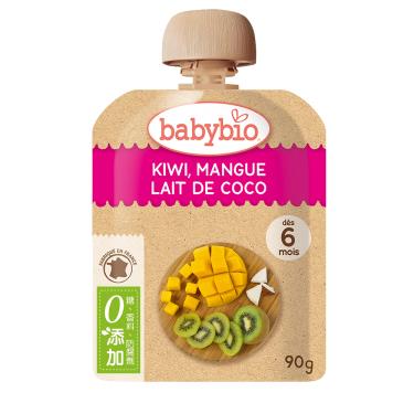 (任3件$199)法國【BABYBIO】生機奇異果芒果椰奶果泥（90g/包）