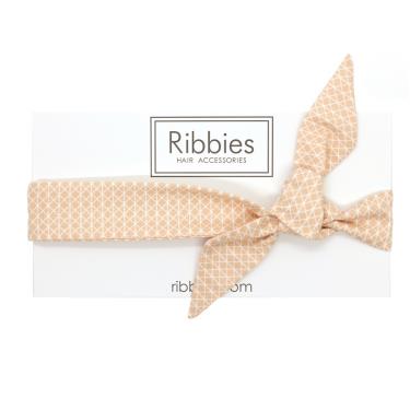 【英國Ribbies】兒童蝴蝶結髮帶（甜桃幾何圖型）廠商直送