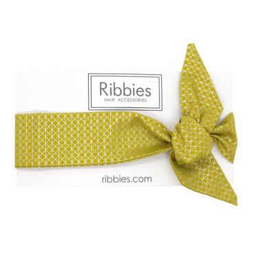 【英國Ribbies】蝴蝶結髮帶（金色幾何圖型）廠商直送
