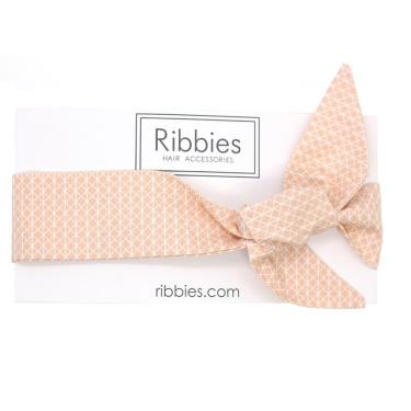 【英國Ribbies】蝴蝶結髮帶（甜桃幾何圖型）廠商直送