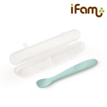 （滿額送餐盤）【韓國 Ifam】 矽膠安全湯匙（薄荷綠）（1入）廠商直送