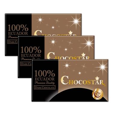 【巧克力雲莊】巧克之星-厄瓜多100%黑巧克力 x3   廠商直送