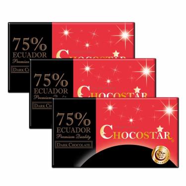 【巧克力雲莊】巧克之星-厄瓜多75%黑巧克力(玫瑰鹽)  x3   廠商直送