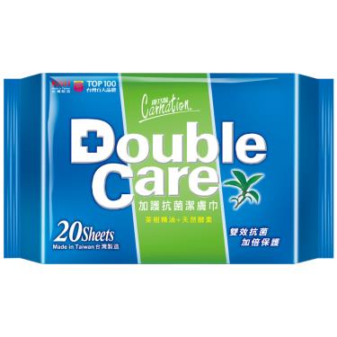 【康乃馨】Double Care 加護抗菌潔膚巾（20抽）新舊包裝 隨機出貨