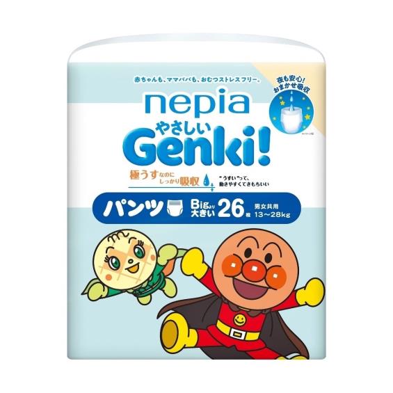 【nepia 王子】麵包超人拉拉褲型紙尿褲／拉拉褲（XXL26片X4包／箱）廠商直送