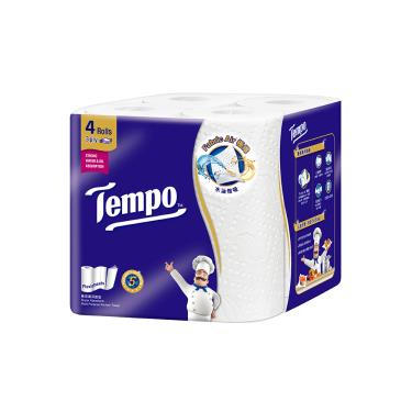 (滿699折180)【Tempo】極吸萬用3層捲筒廚房紙巾（125張/4捲/串）