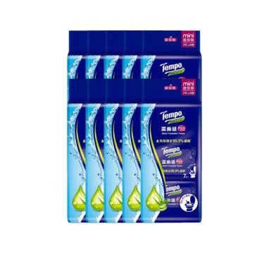 【Tempo】清爽蘆薈迷你濕式衛生紙（7抽×6包/組）10入組