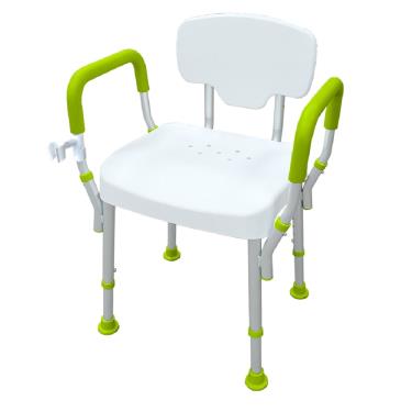 【MedGear美而】靠背耐重型洗澡椅（含發泡扶手）蘋果綠（廠商直送）
