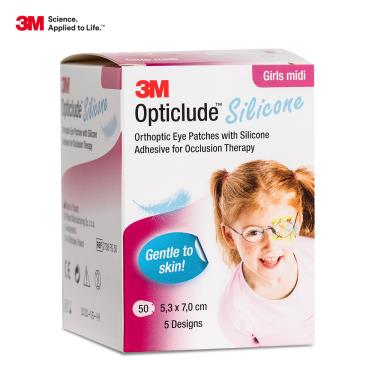 【3M】矽膠護眼貼設計款-女孩中尺寸2738PG（50片/盒）