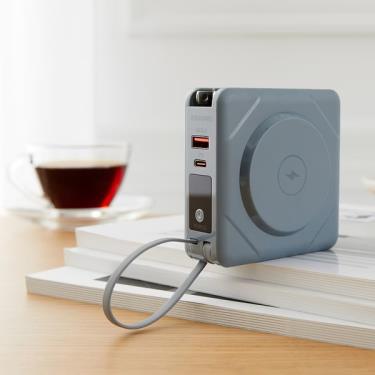 【MiWorks米沃】22.5W多合一快充磁吸行動電源 （霧霾藍）