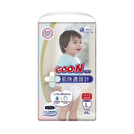【GOO.N 日本大王】肌快適／敏感肌褲型紙尿褲／跳跳褲（L44片X3包／箱） 廠商直送