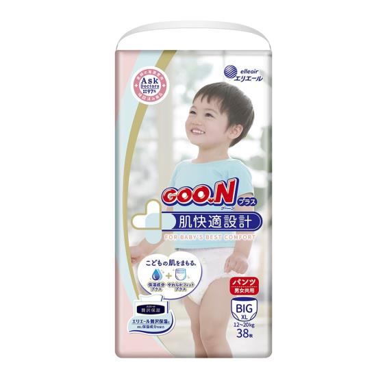 【GOO.N 日本大王】肌快適／敏感肌褲型紙尿褲／跳跳褲（XL38片X3包／箱）廠商直送