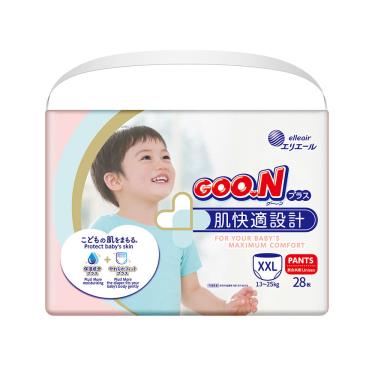 【GOO.N 日本大王】肌快適／敏感肌褲型紙尿褲／跳跳褲（XXL28片X6包／箱）廠商直送