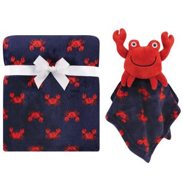 【美國Hudson Baby】彌月禮盒（毛毯+安撫巾）螃蟹 廠商直送