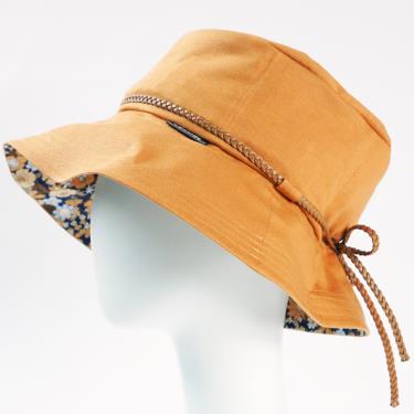 （享優惠價）【abonet】日本進口頭部保護帽小碎花遮陽款（棕色）／廠商直送