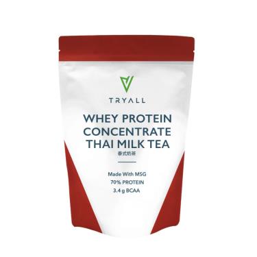 （保健滿額折）【Tryall】濃縮乳清蛋白-泰式奶茶（500g/袋）廠商直送